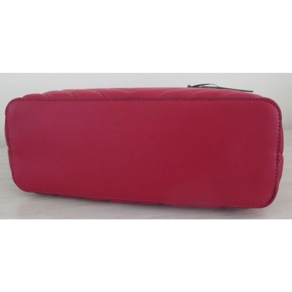 DKNY R04AZG68 Red Quilted Chevron Veronica Tote Bag w/Chain Shoulder Strap $168 - Picture 7 of 11